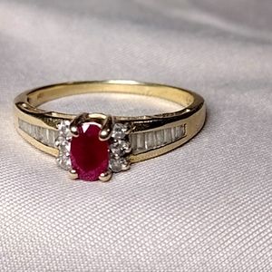 ASHI DIAMOND 14K Oval Ruby ring